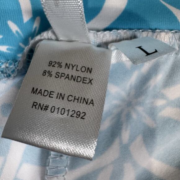 Lulu B L Skort Zippered Thigh Slit Two Zip Pockets Light Blue White UPF 50 - Picture 9 of 11